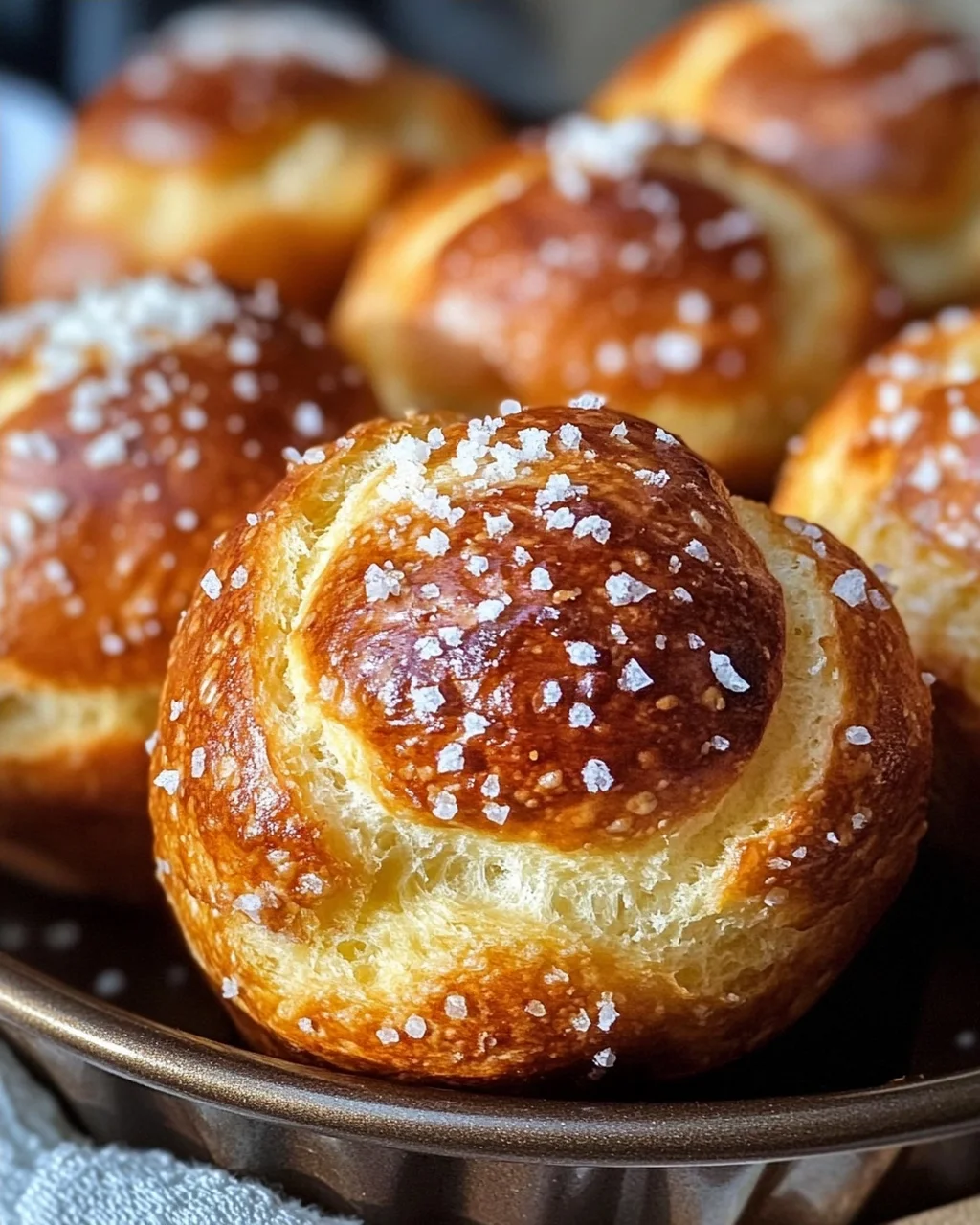 Rezept für Laugenbrötchen im Muffinsblech gebacken