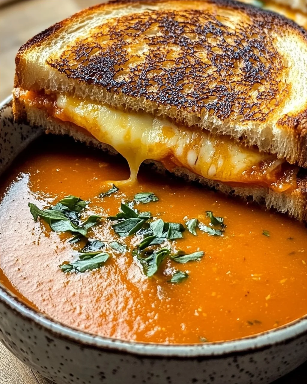 Roasted Tomato Soup mit Grilled Cheese Sandwich