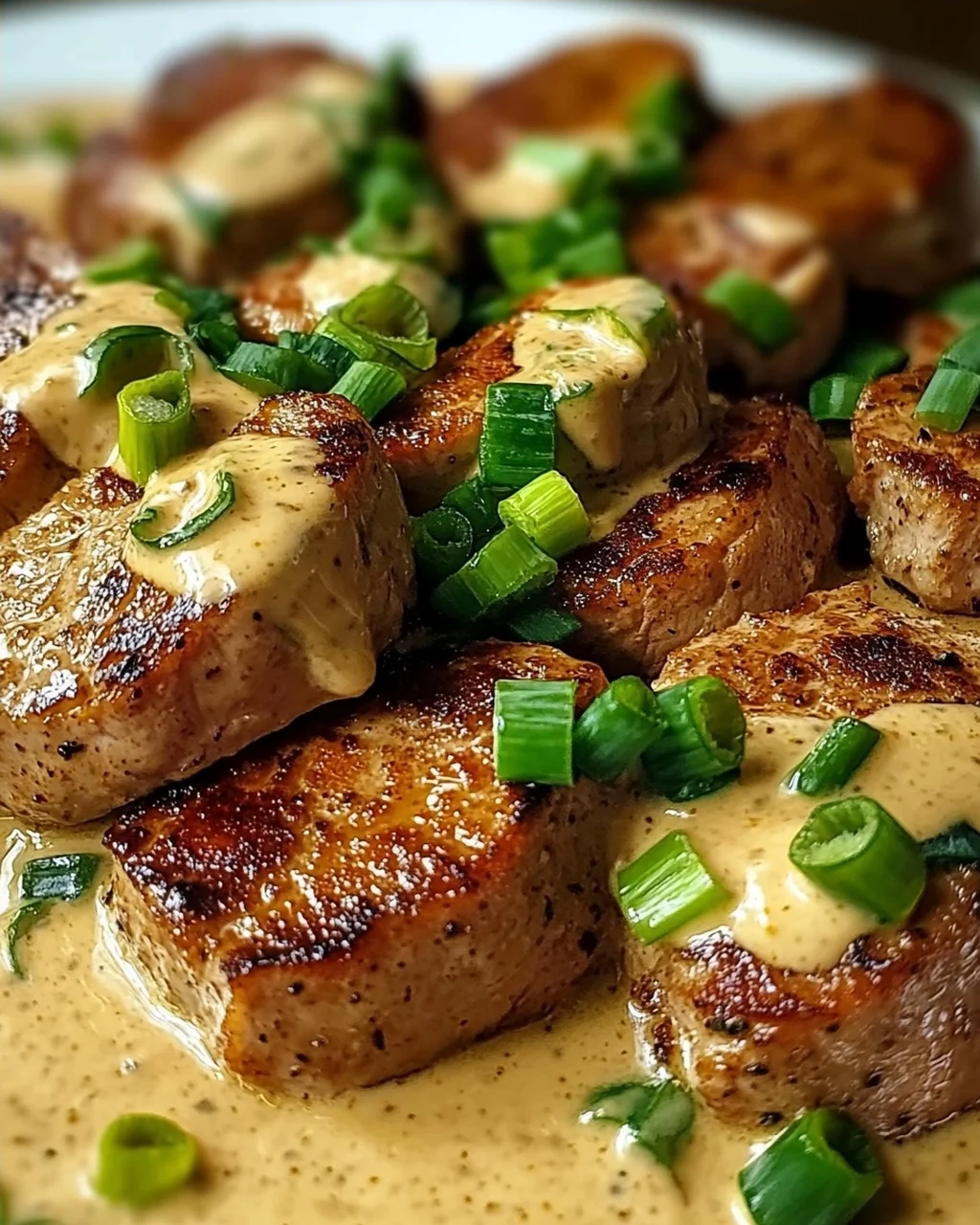 Schweinefilet in cremiger Sahnesauce
