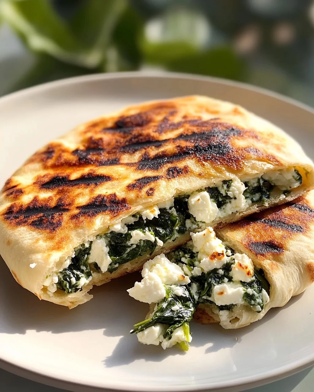 Spinach and Feta Stuffed Grilled Pita – Delicious and Healthy!