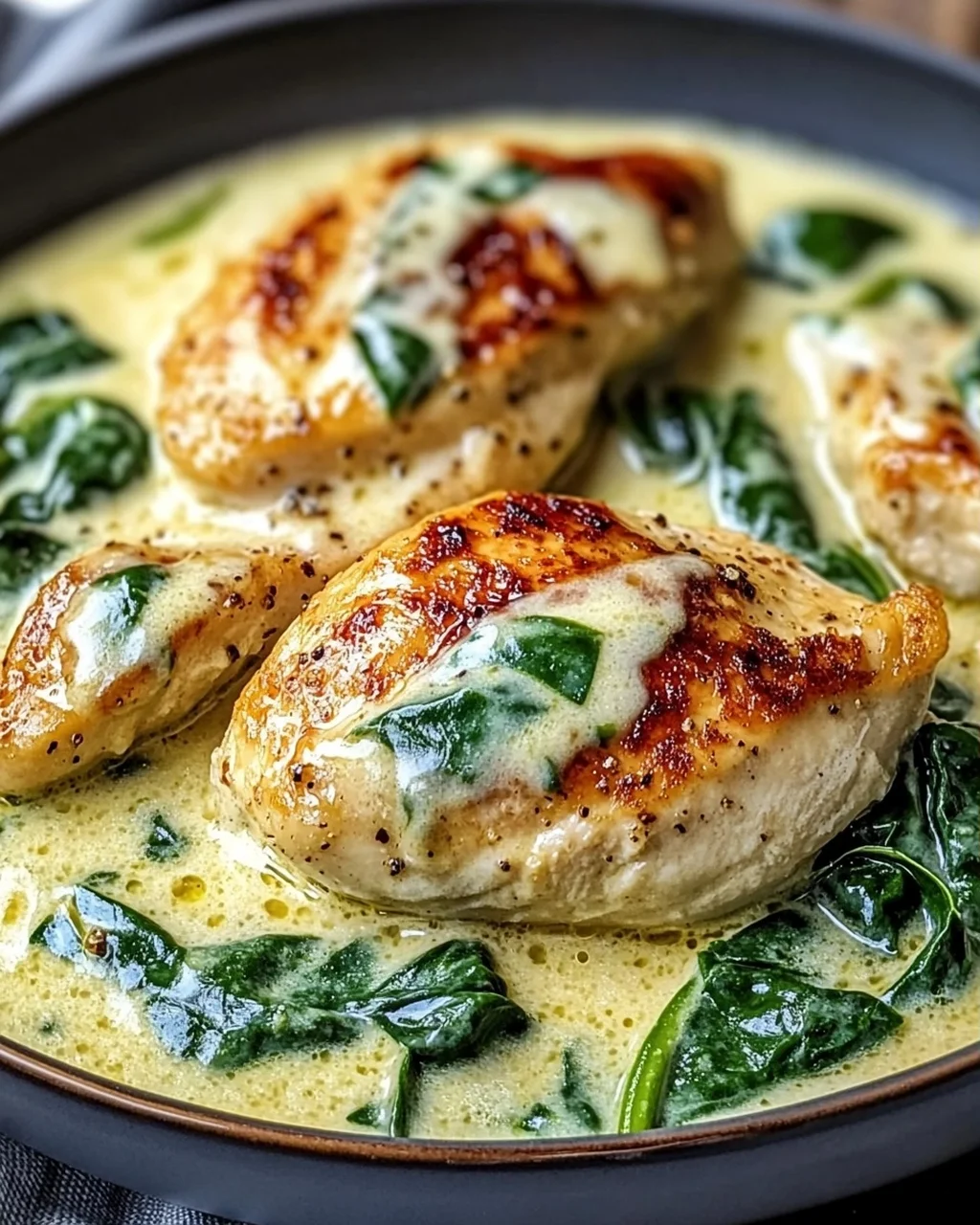 Spinat Parmesan Hähnchen
