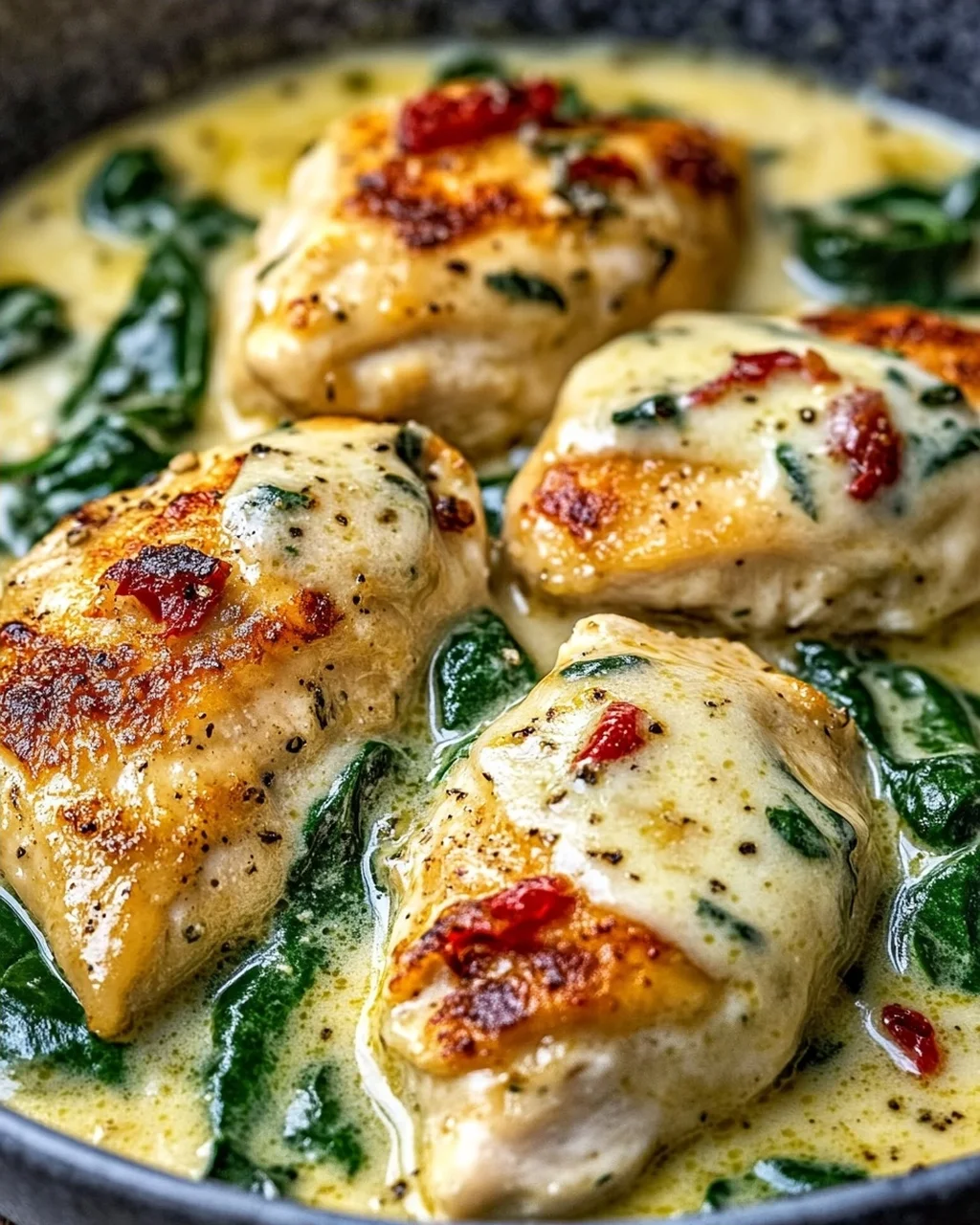 Spinat Parmesan Hähnchen