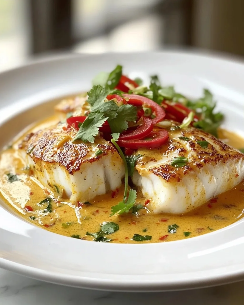 Tropischer Zackenbarsch mit würziger Kokosnuss-Sauce Rezept