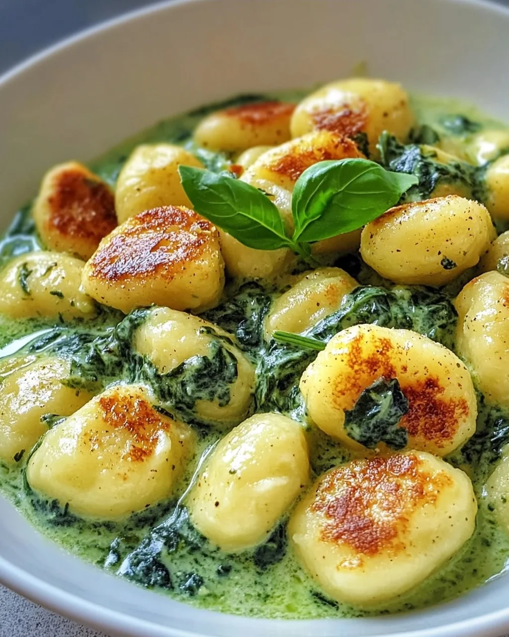 Vegane Gnocchi mit cremiger Spinatsauce