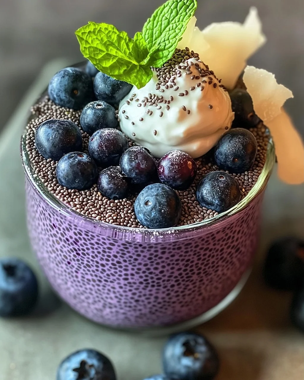 Veganer Blaubeer-Chia-Pudding