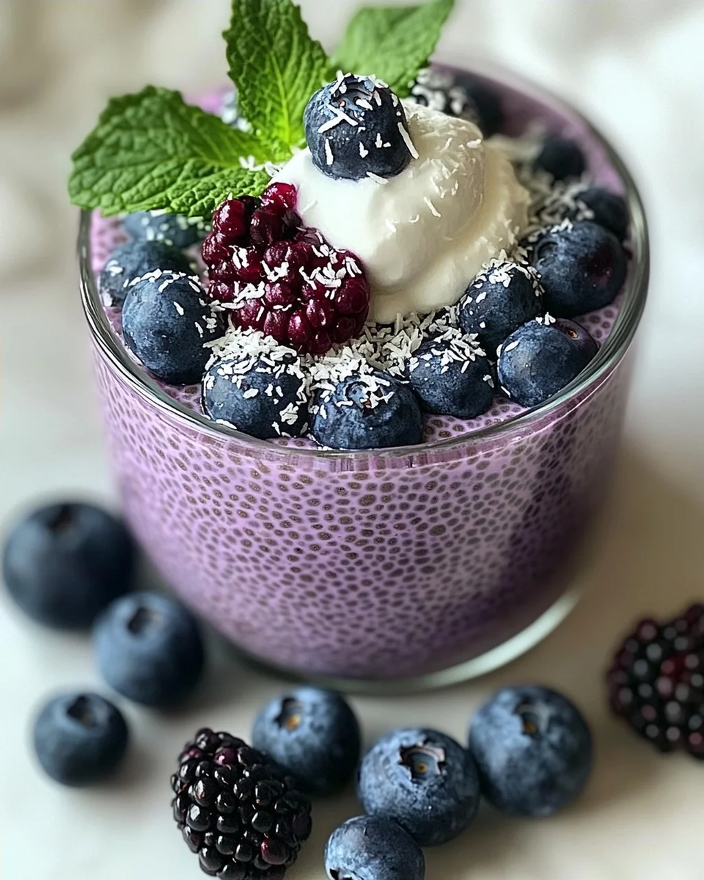 Veganer Blaubeer-Chia-Pudding