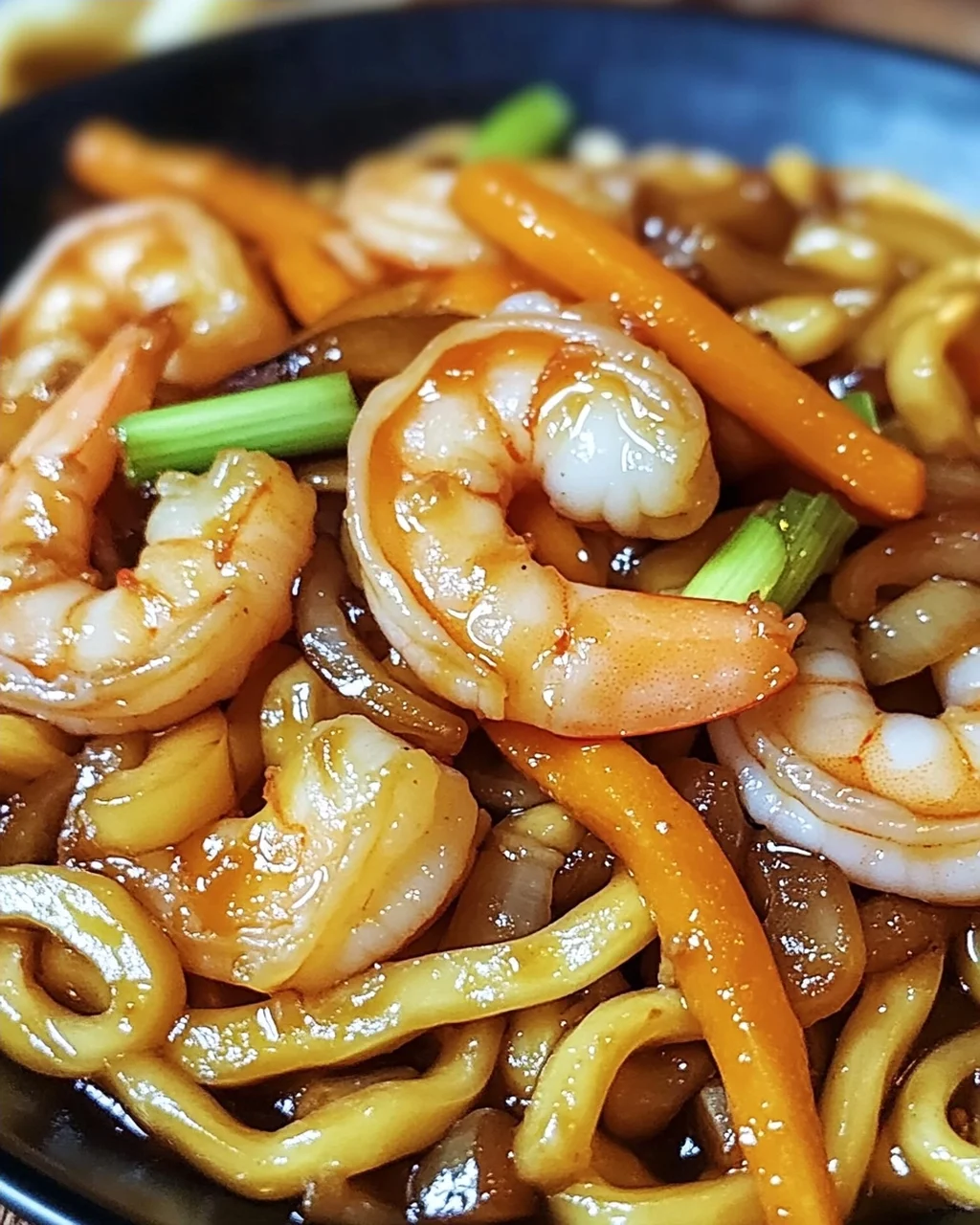Yaki Udon mit Garnelen in 20 Minuten zubereitet